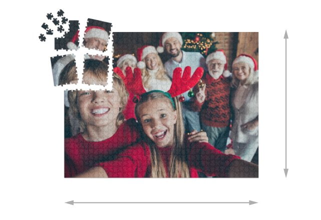 Valmiin palapelin koko