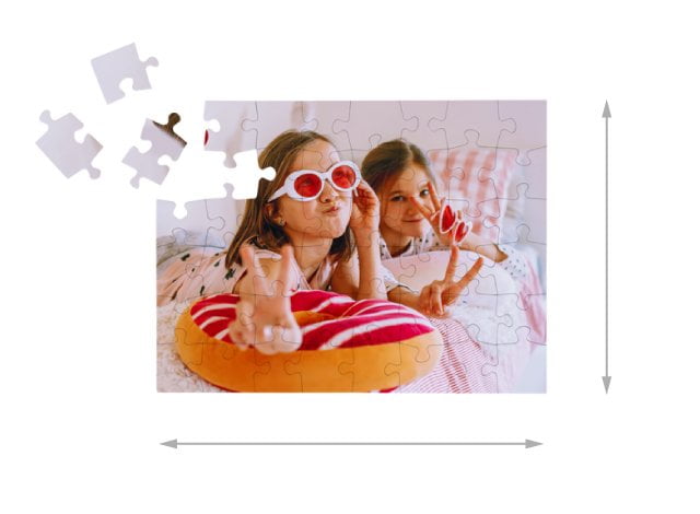 Valmiin palapelin koko