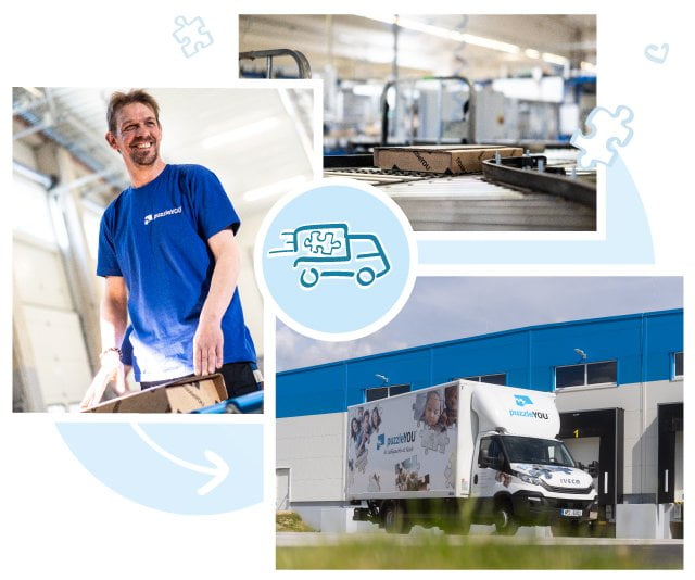 Asiantuntevat työntekijämme huolehtivat palapelien lähetyksestä 23 maahan. Olipa kyse Euroopasta tai Pohjois-Amerikasta, puzzleYOU-palapeli saapuu asiakkaalle vain muutaman päivän sisällä.