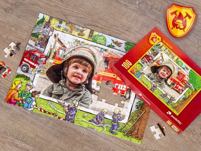 Paloautoaiheinen lasten palapeli