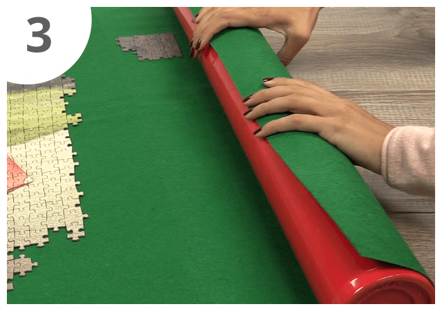 Aseta putki palapelimaton reunaan