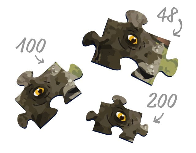 Palapelin palojen koko